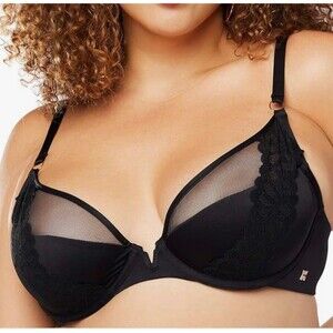 Savage X Women's Savage Not Sorry Microfiber & Lace Half Cup Bra Size 42DD New